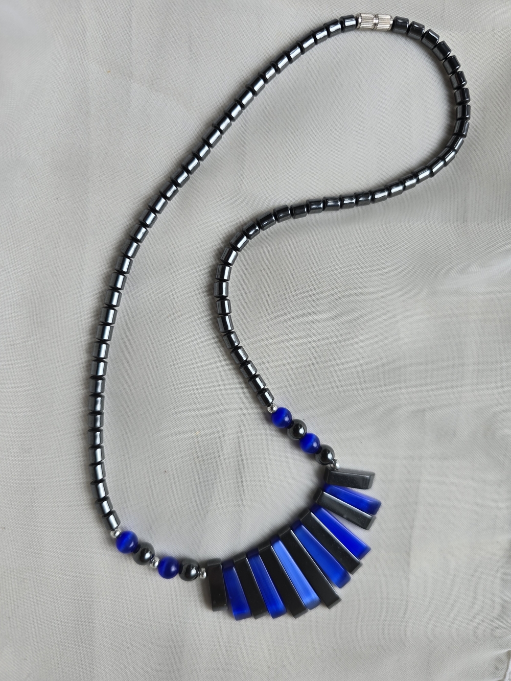 Blue Geometric Hematite Necklace - Women Jewelry